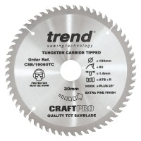 Trend CSB/19060TC Craft 190mm X 60t X 30mm X 1.55 DCS £24.88